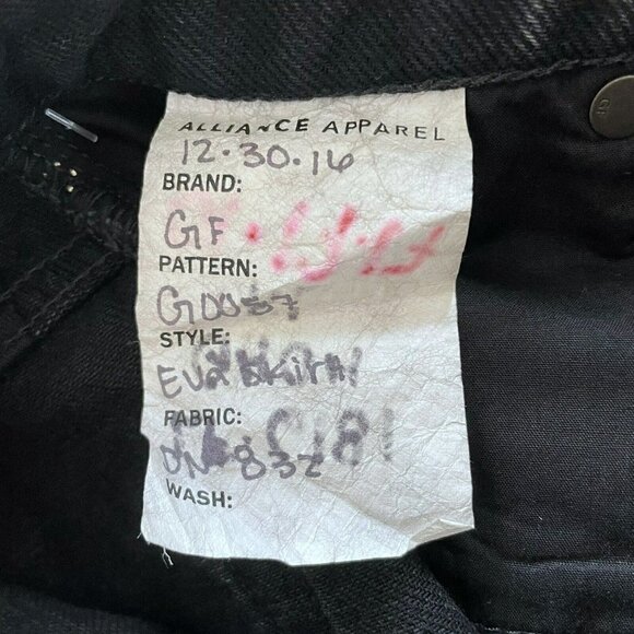 GRLFRND Eva's Studded Gusset A-Frame Black Denim Mini Skirt Sz 26 NWT - Picture 7 of 9